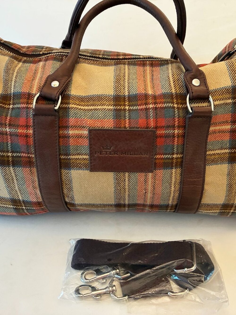 Peter Millar Tweed Duffle / Weekender Bag - MSRP $495 (see description)